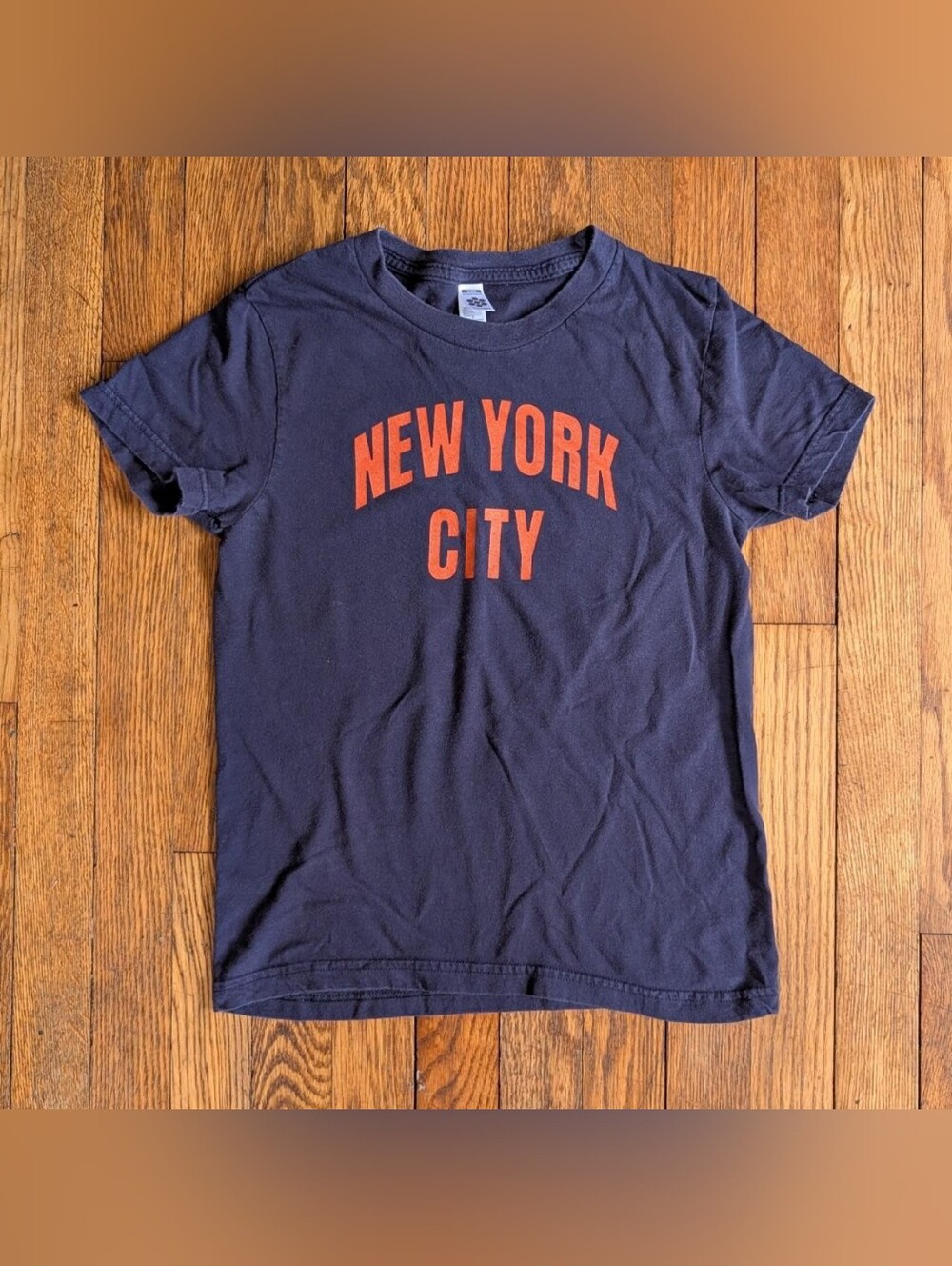 Y2K New York City Graphic Tee Navy & Orange American Apparel